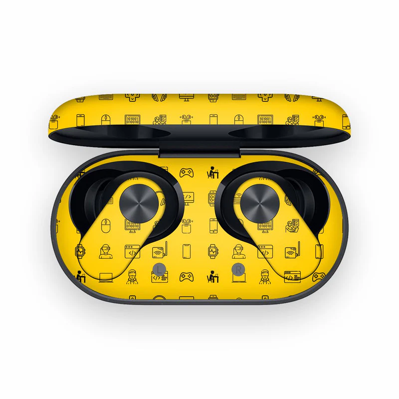 Tech Icons Yellow OnePlus Nord Buds 2/2R Skin