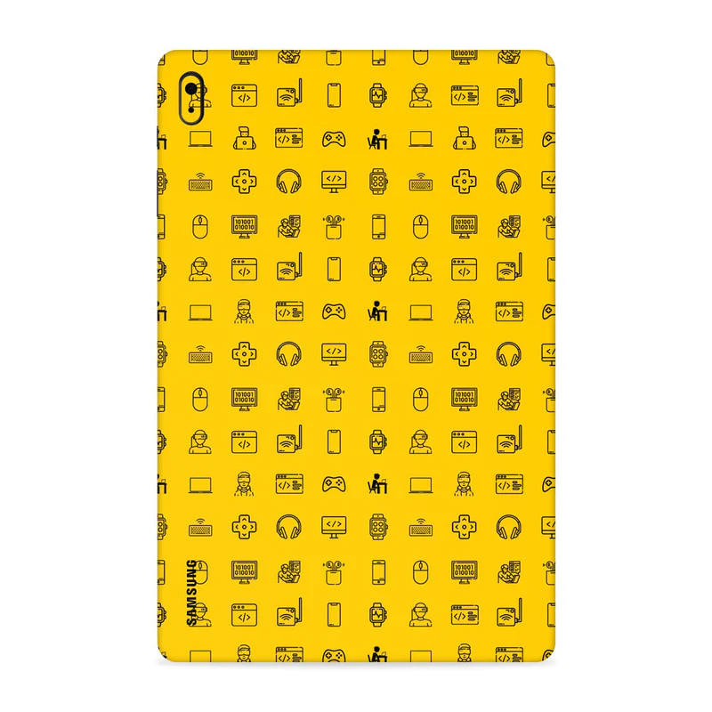Tech Icons Yellow Tab Skin