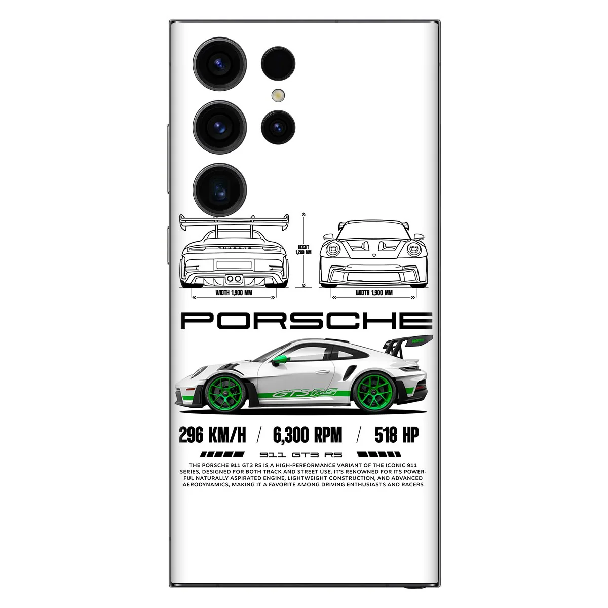 The 518 HP White Mobile Skin