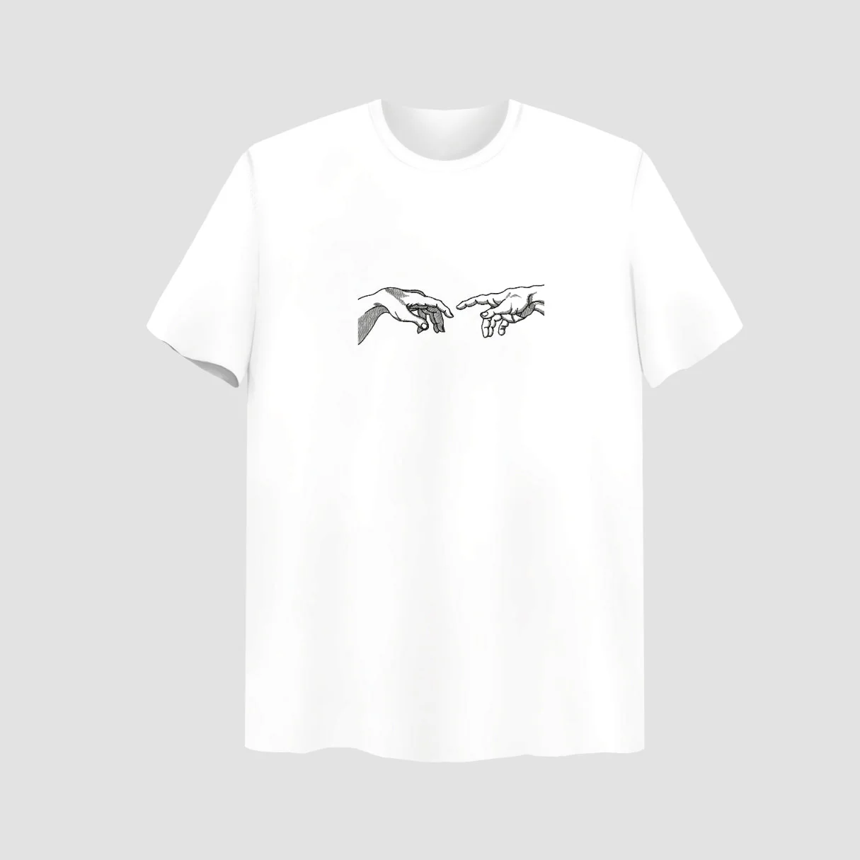 Adam Hands Embroidered White Oversize T-Shirt