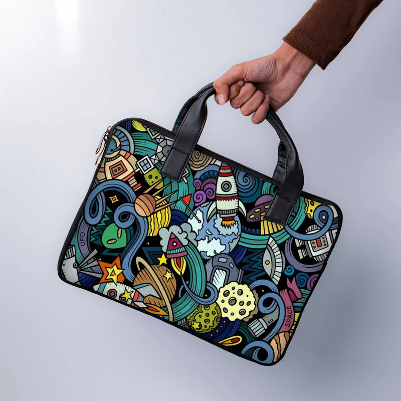 The Space Abstract Laptop Sleeve With Handle