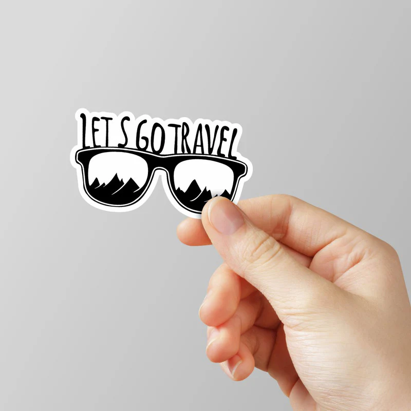 Lets Go Travel Laptop Sticker