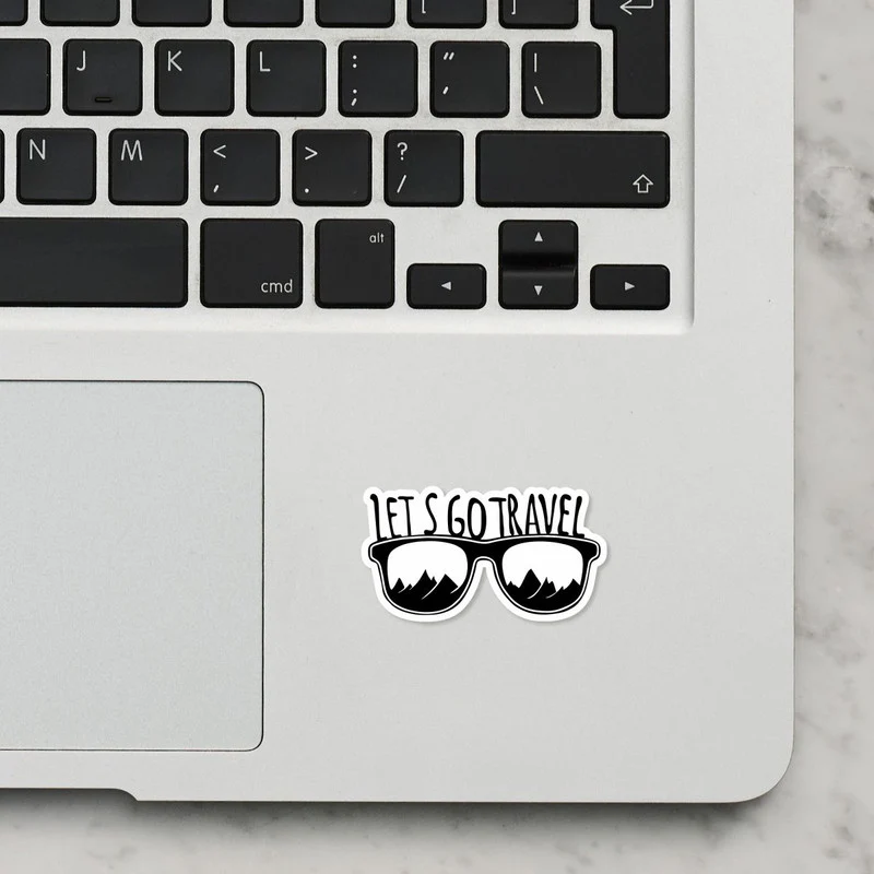 Lets Go Travel Laptop Sticker - Image 2