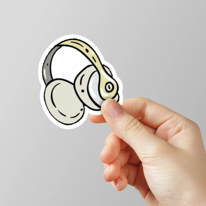 Headphones Laptop Sticker