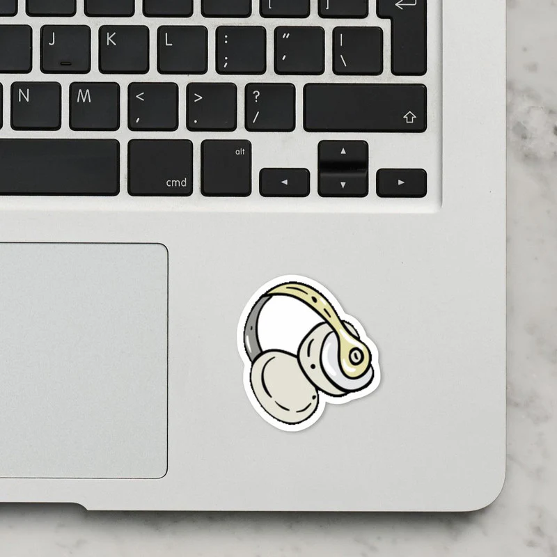 Headphones Laptop Sticker - Image 2