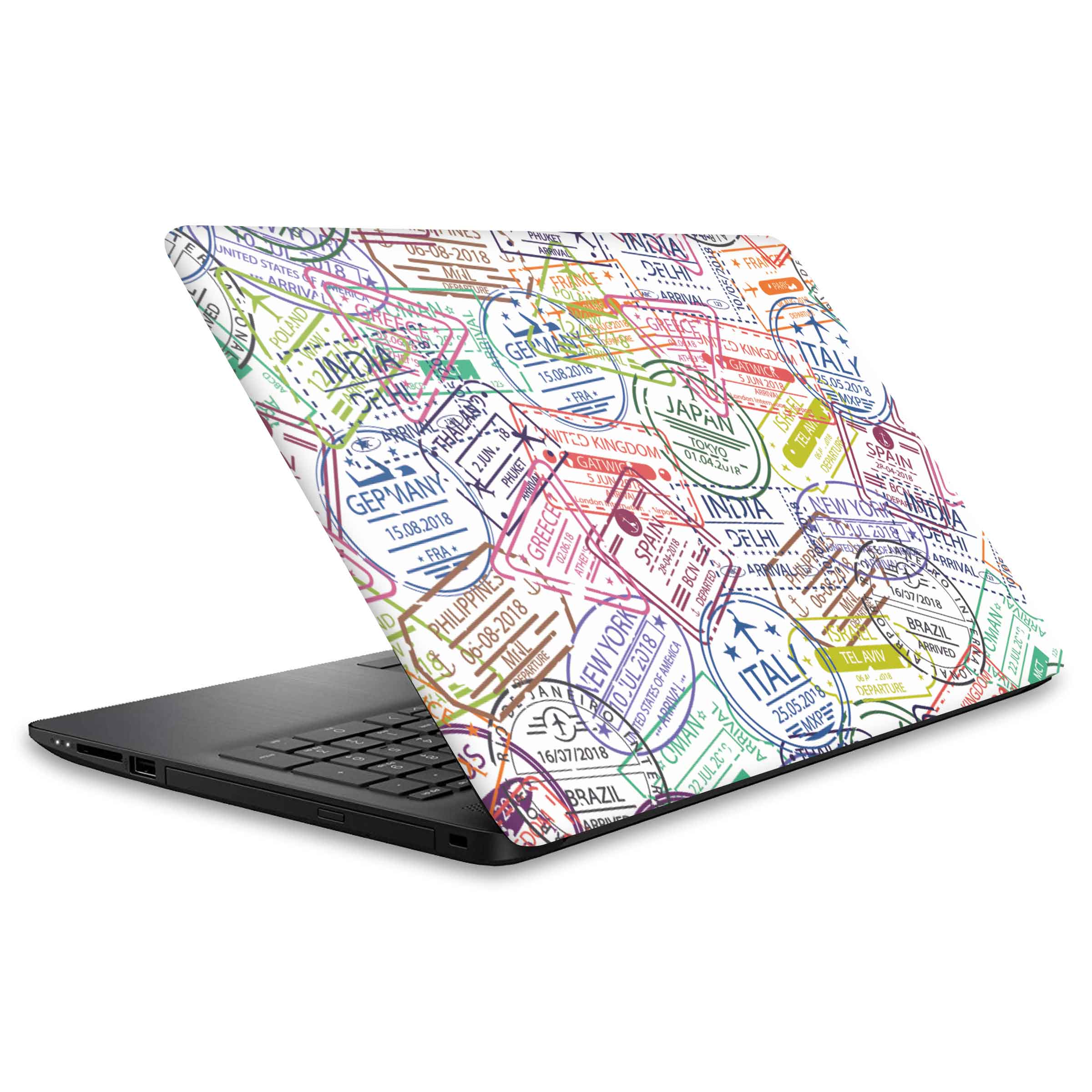 Travel Stamps Laptop Skins