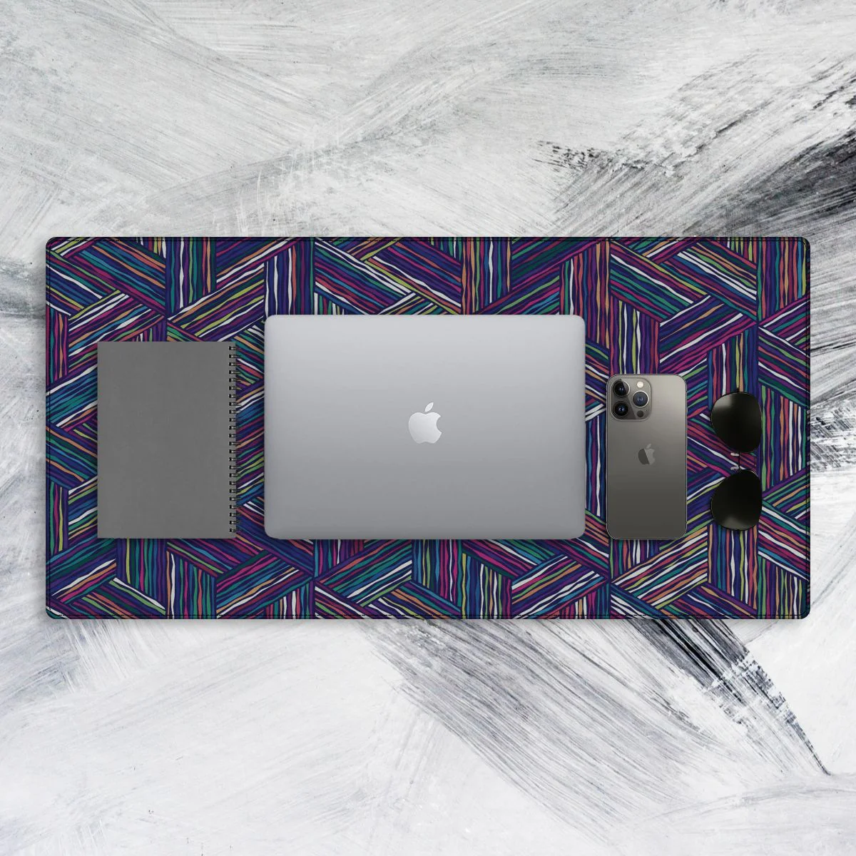 Trippy Art Lines Tech Mat