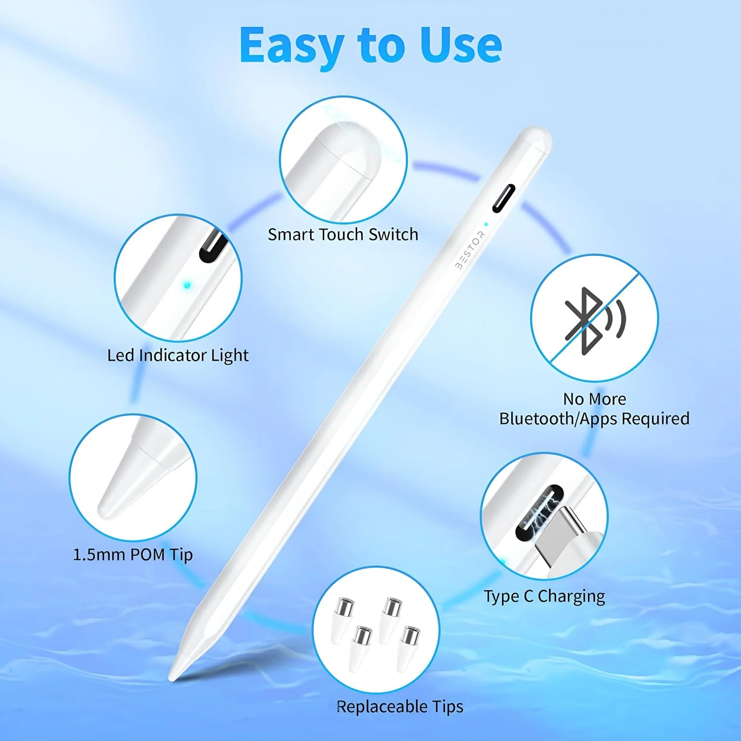 Universal Stylus Pen for All Touchscreen Devices - Rechargeable Fine Tip for Writing & Drawing | Compatible with Android & iOS - Image 8