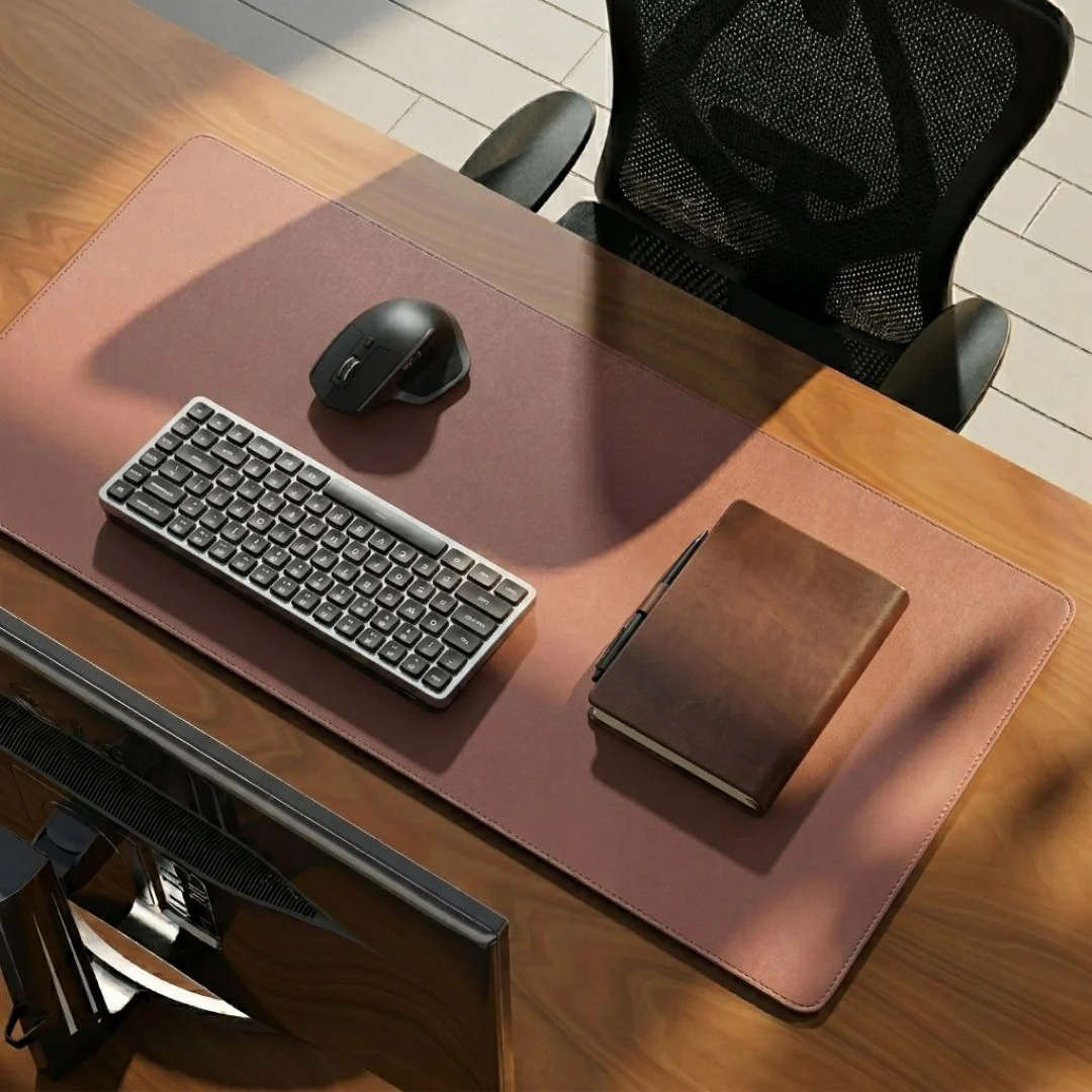 Vegan Leather Desk Mat 1.8mm Brown (90x45 cm) - Image 2