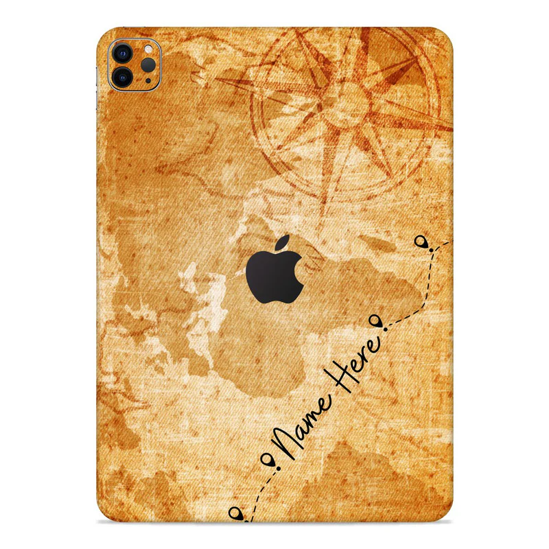 Vintage Map Custom Name Ipad Skin