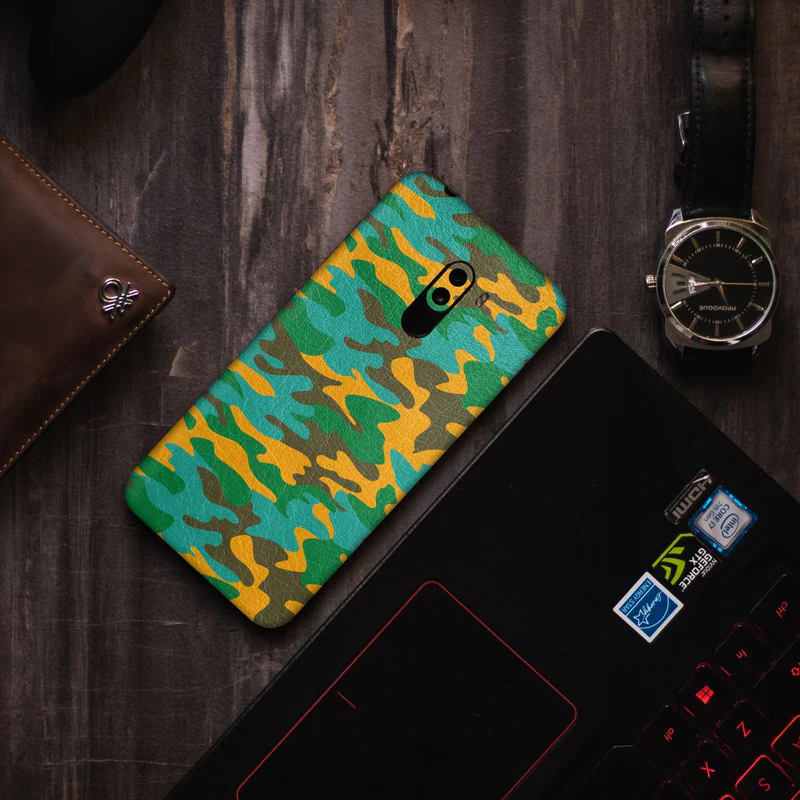 Vintage Yellow Camo - Leather Wrap
