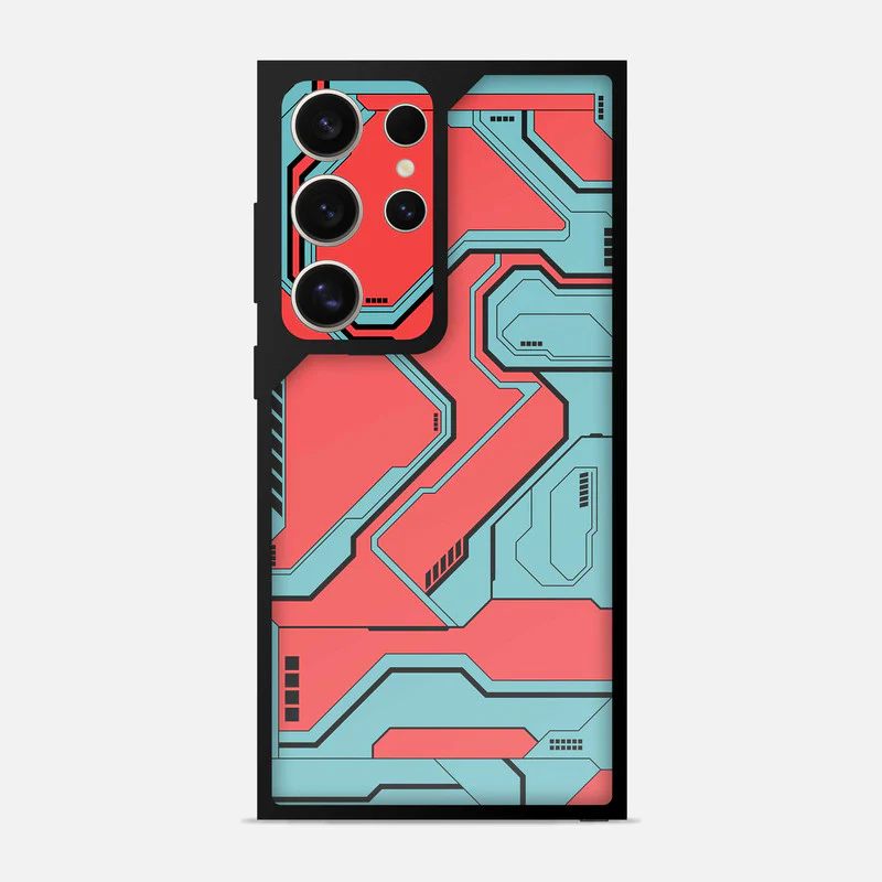 Techy Cyber Red Bumper Mobile Cover