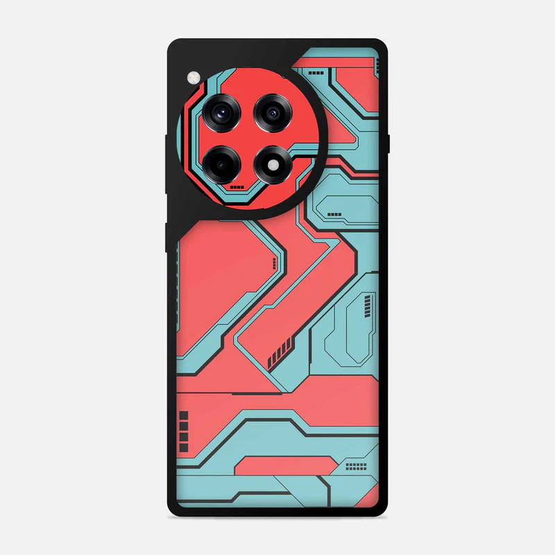 Techy Cyber Red Bumper Mobile Cover - Image 2