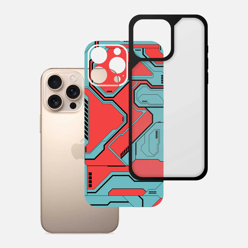 Techy Cyber Red Bumper Mobile Cover - Image 3