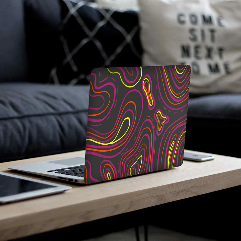 Wavy Neon Orange Laptop Skins - Image 3