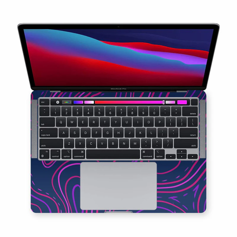 Macbook Wavy Neon Purple Laptop Skins - Image 2