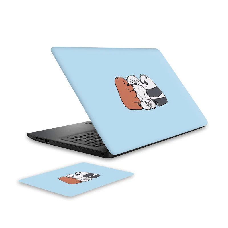 We Bare Bears Laptop Skin and Mouse Pad Combo