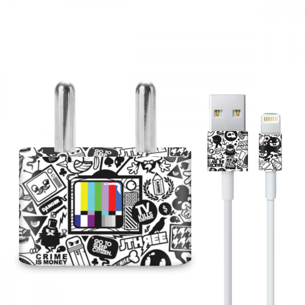 White Abstract Charger Skin - Image 3
