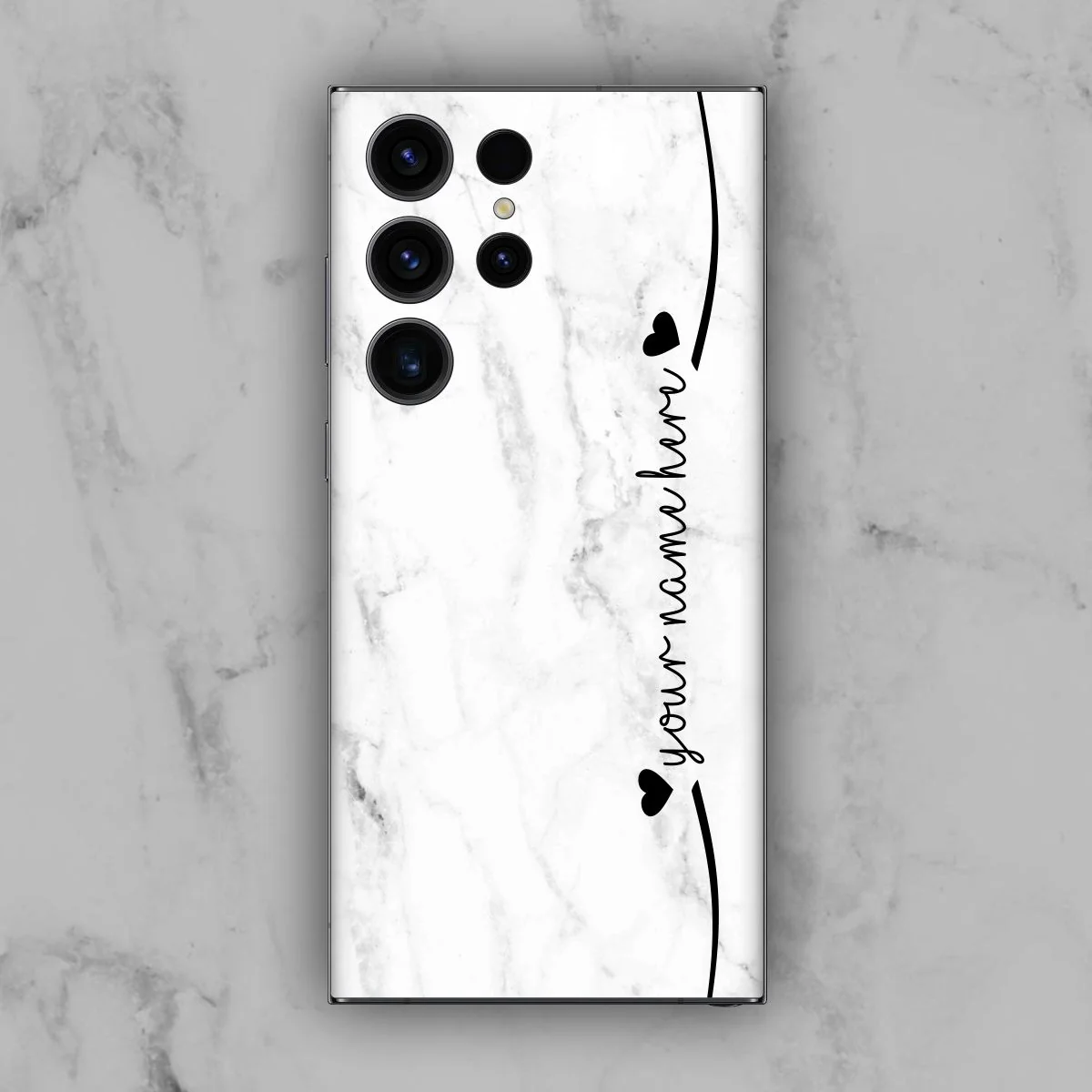White Marble - Custom Name Mobile Skins