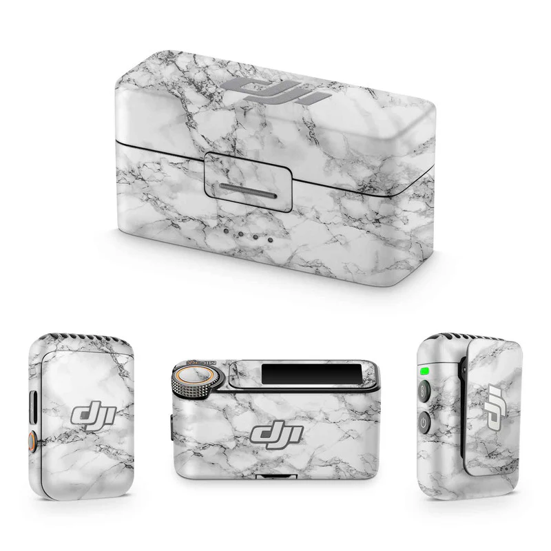 White Marble DJI Mic Skin