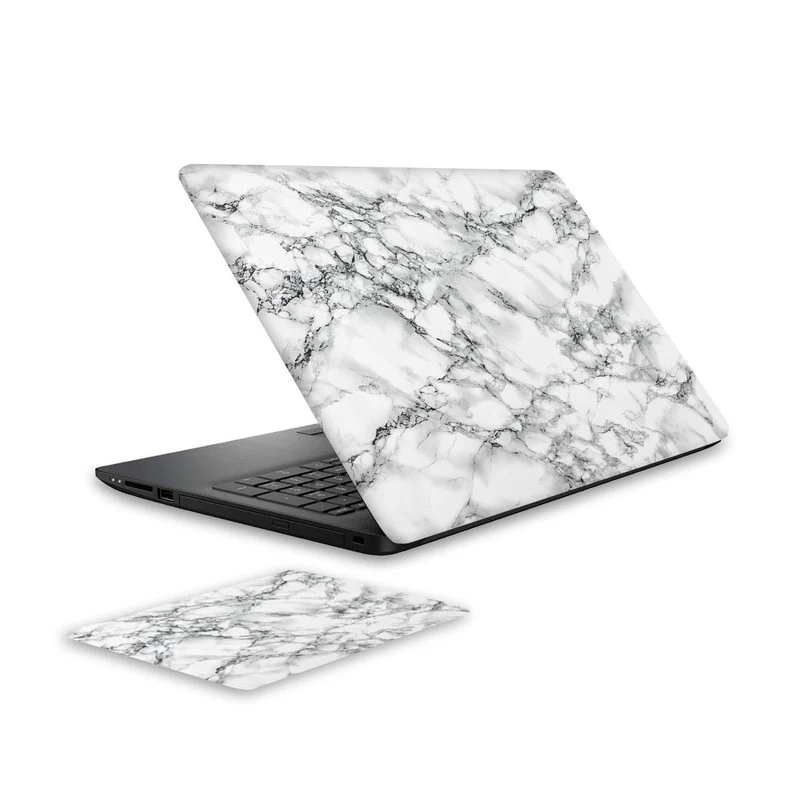 White Marble Laptop Skin and Mouse Pad Combo