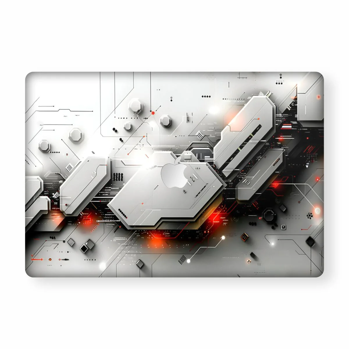 White Techy Macbook Skin