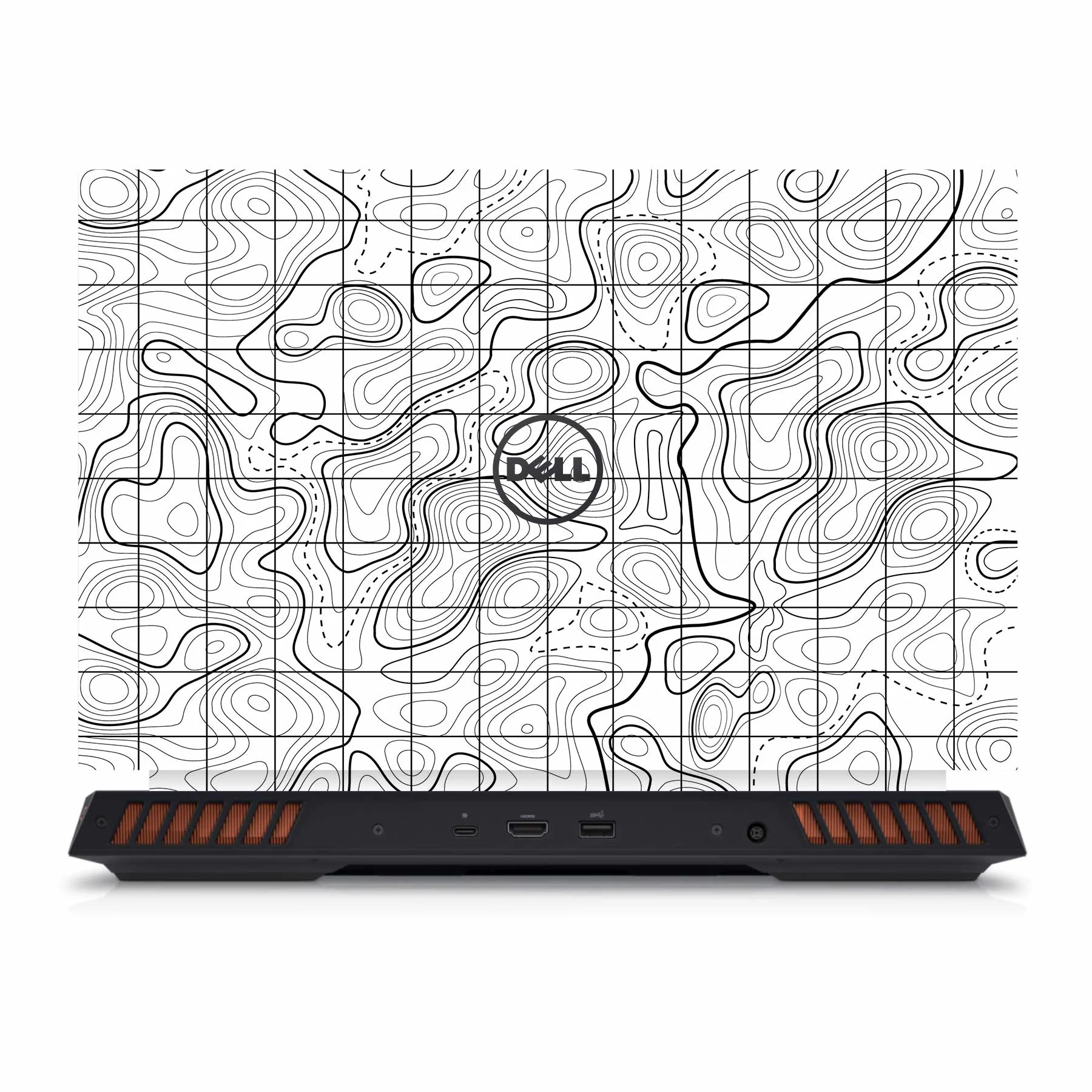 White Topography Exclusive Dell G15 5520 Laptop Skin