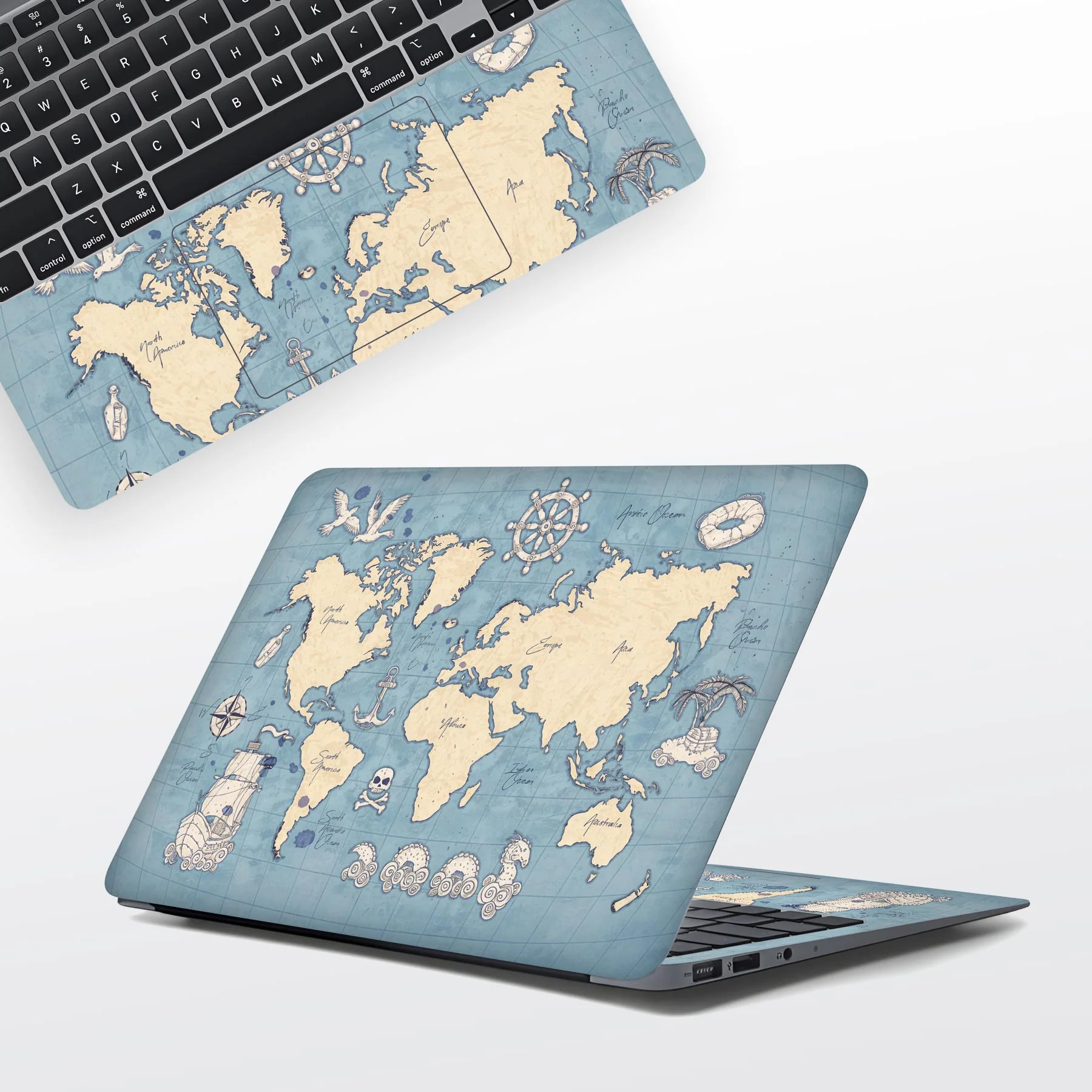 World Map Adventure Laptop Skins