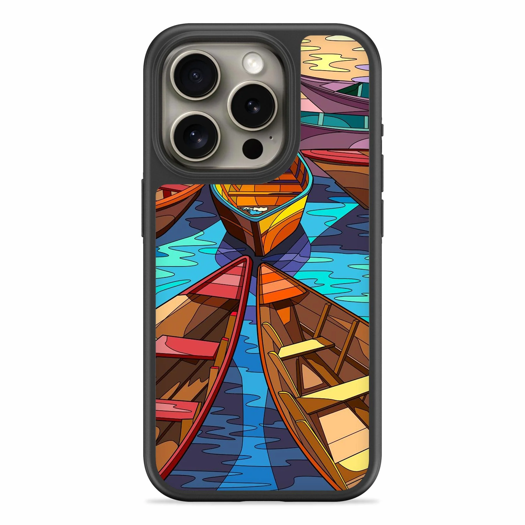 Colorful Boats Mobile Bumper Cover