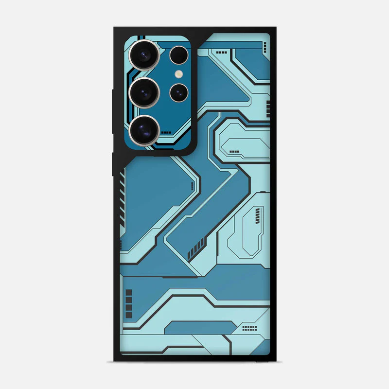 Techy Cyber Blue Bumper Mobile Cover