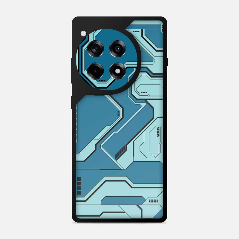 Techy Cyber Blue Bumper Mobile Cover - Image 2