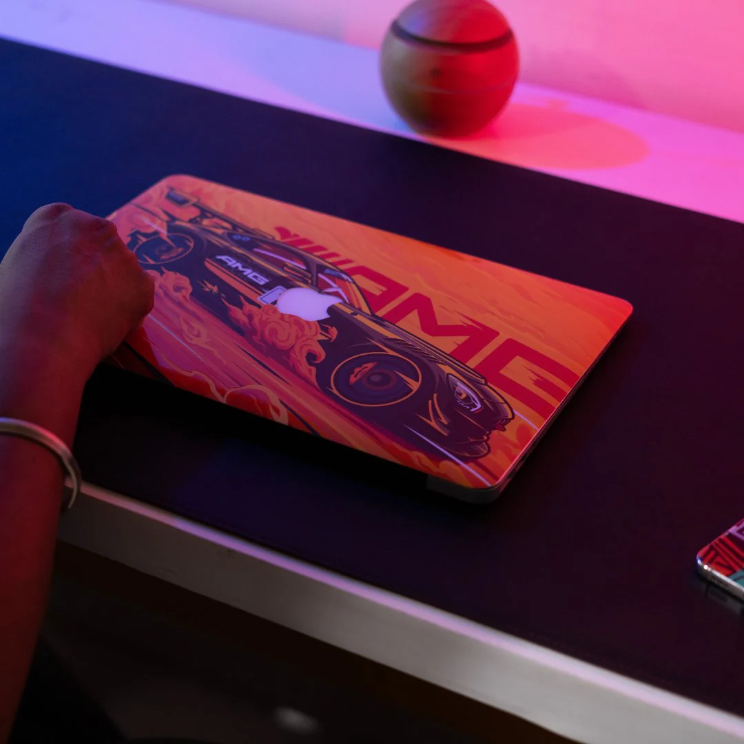 Yellow AMG 3D Laptop Skins - Image 2