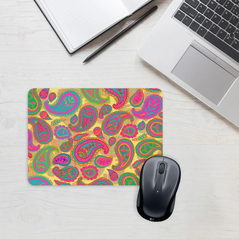 Yellow Floral Mandala Mouse Pad - Image 2