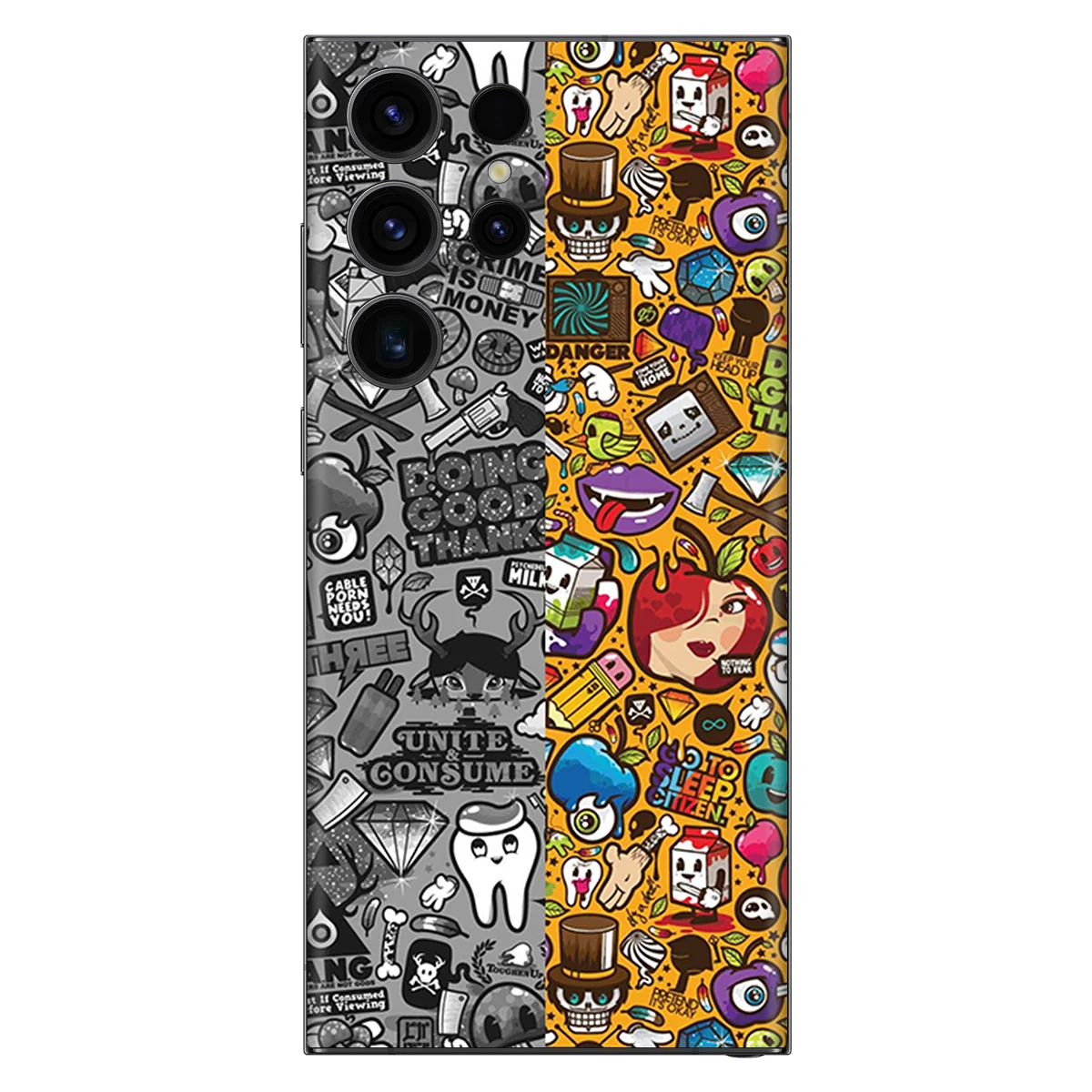 Yellow Multi Abstract Mobile Skin