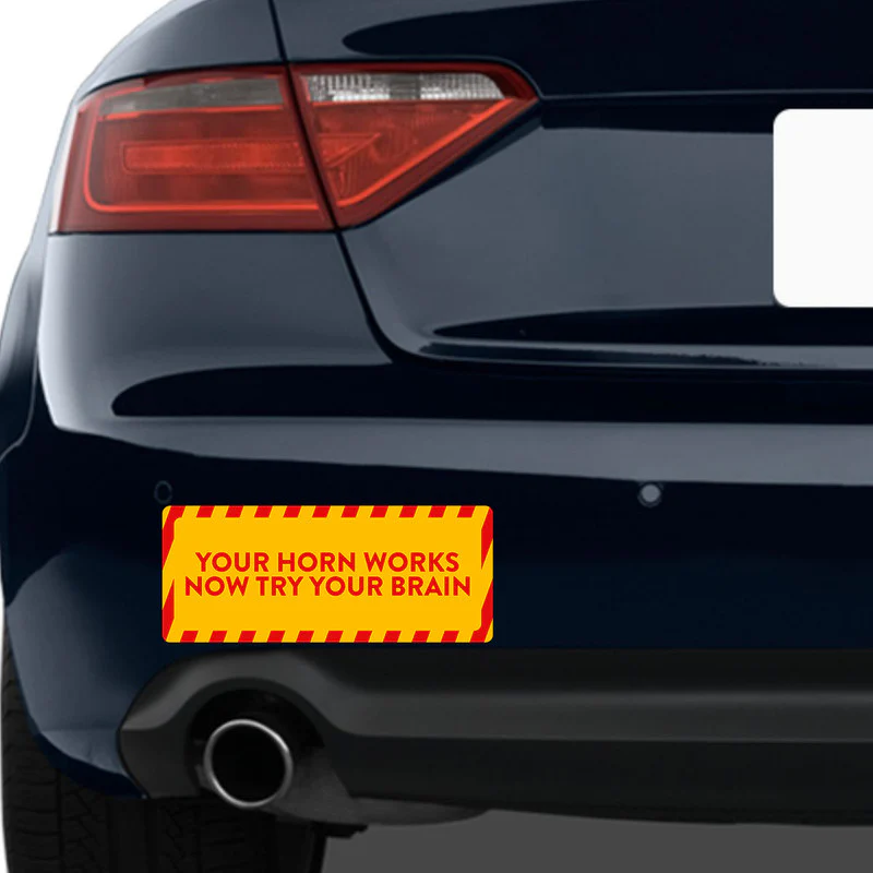 Your Horn Works Car Bumper Sticker - Image 2